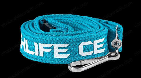 Teal tubular lanyard with white text and swivel hook attachment: Vet tech life